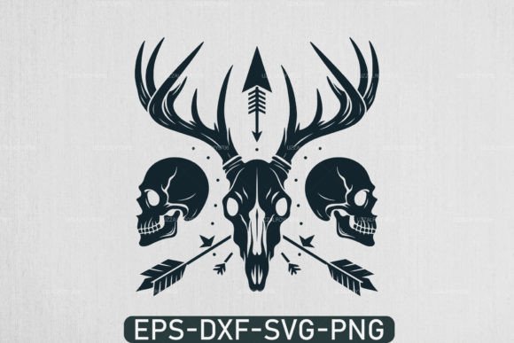 Deer Skull Bow Hunting Fathers Day Svg Projects