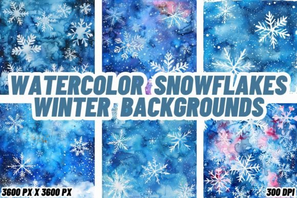Evaluating Watercolor Snowflakes Winter Backgrounds for Design Projects