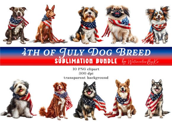 Integrating 4th July Dog Breed Bundle Clipart into Seasonal Creative Workflows