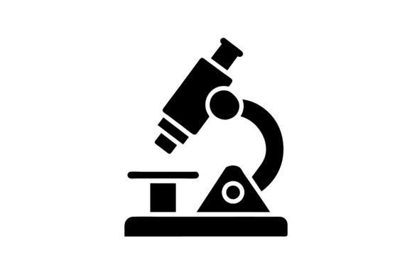 Microscope Silhouette Black Logo Vector: Designing for Scientific Clarity and Brand Authority