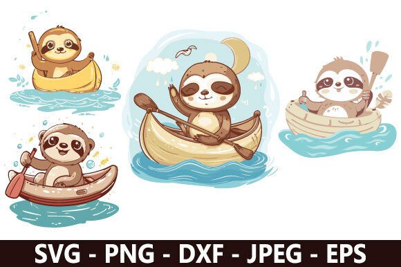 Sloth Boating SVG Bundle Design Guide
