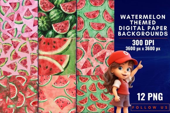 Strategic Applications of Watermelon Themed Digital Paper for Creative Professionals